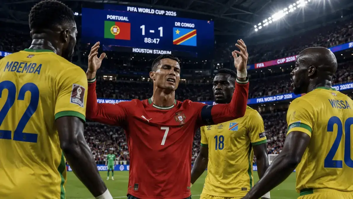 Cristiano Ronaldo frustrated and isolated during Portugal vs DR Congo 1-1 draw at Houston Stadium, FIFA World Cup 2026