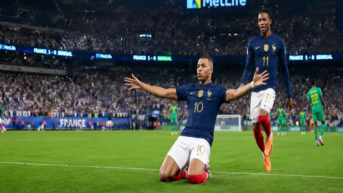 Kylian Mbappe celebrates after Michael Olise assist, France vs Senegal FIFA World Cup 2026